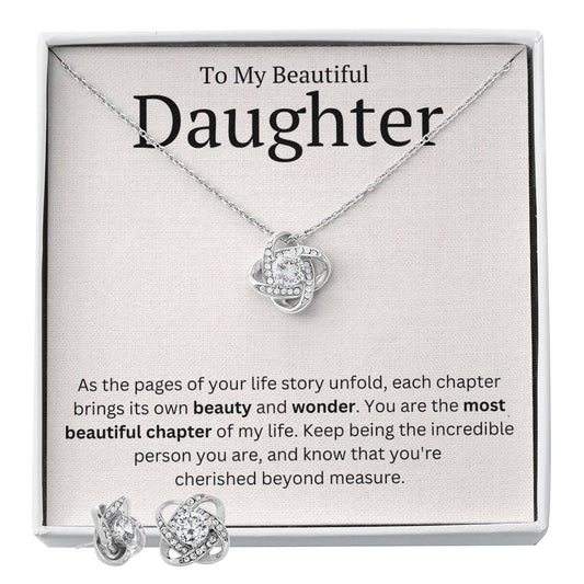 Beautiful Chapter Dad to Daughter Love Knot Earring Set