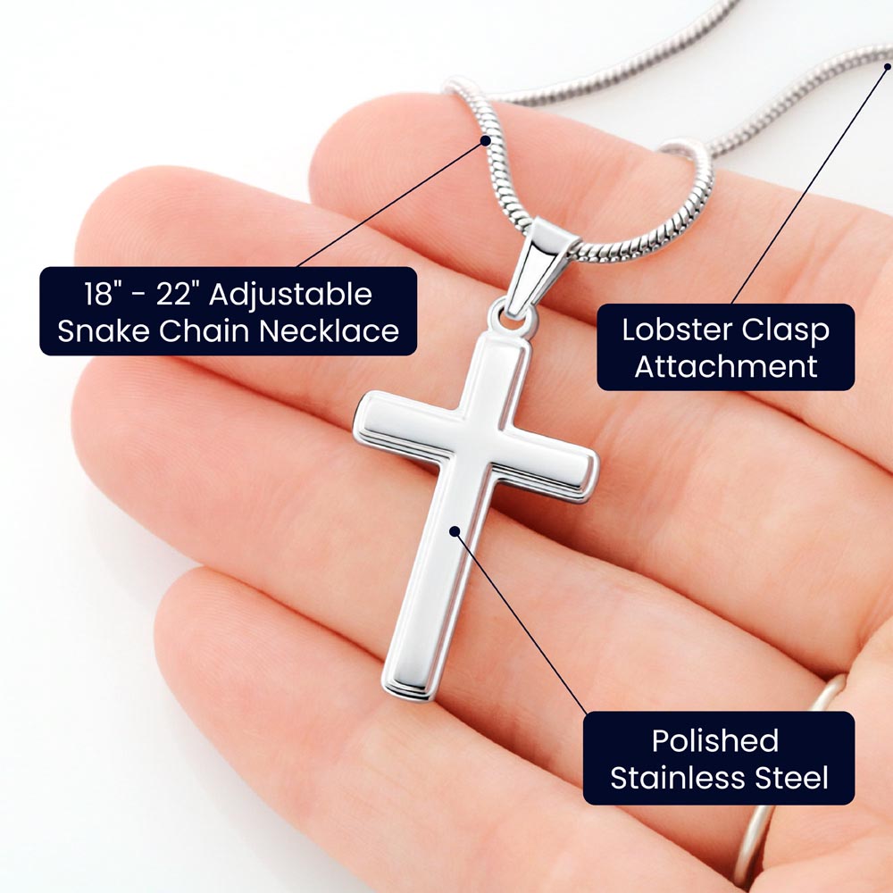 To My Stepped Up Dad Cross Necklace